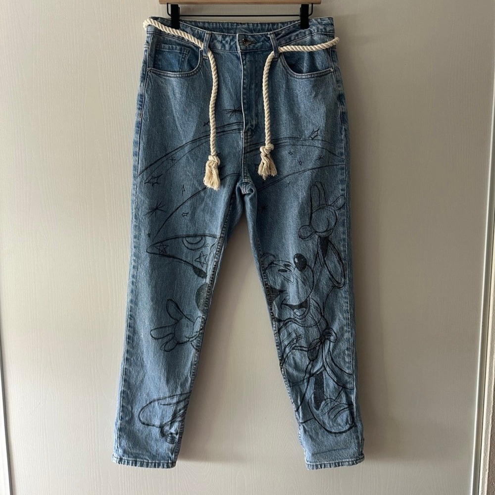 Her Universe Disney Fantasia Mickey Mom Jeans Junior 11 (33" Waist x Women's 10)